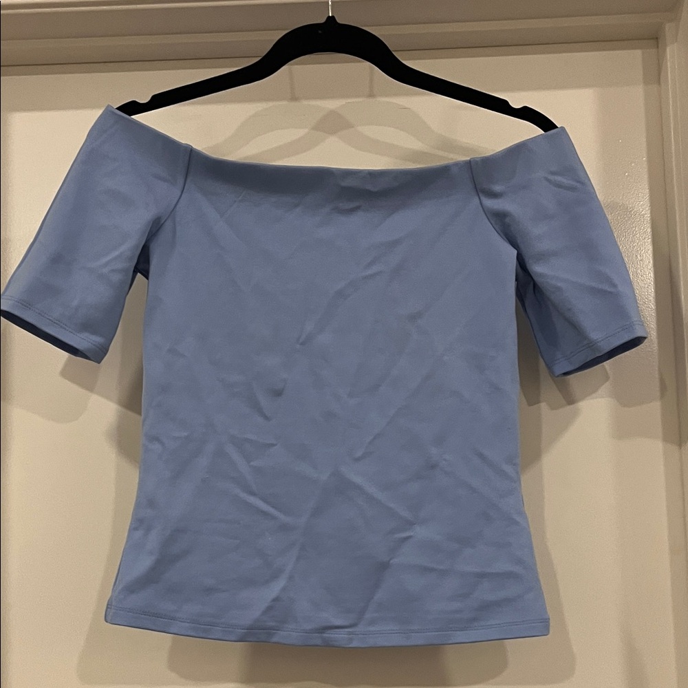 H&M Pale Blue Off-Shoulder Short Sleeve Camisole